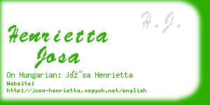 henrietta josa business card